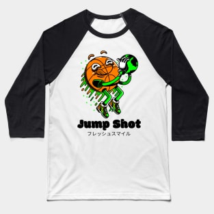 Jump Shot Basket Ball Funny Cartoon Characters Baseball T-Shirt